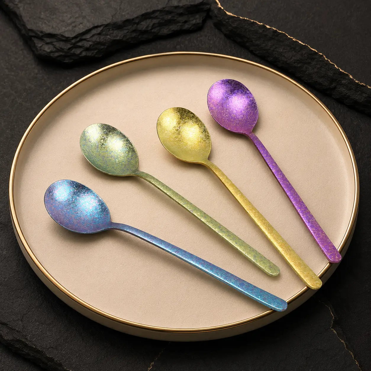 Colored long spoon collection