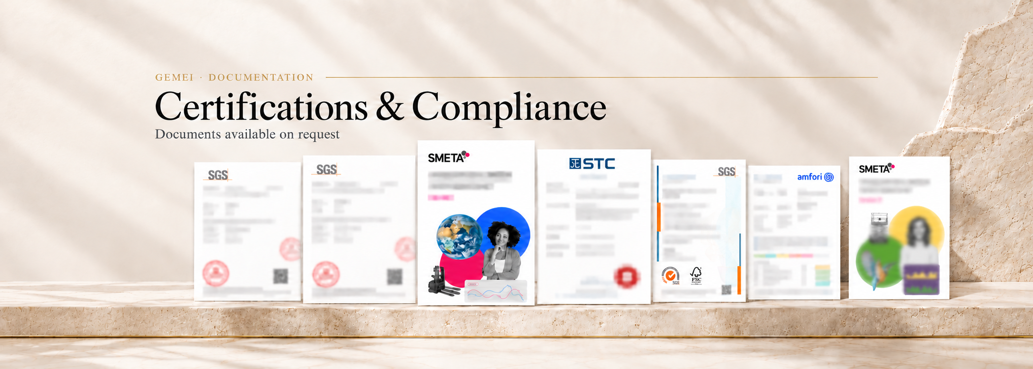 Certifications and compliance documentation with selected testing, audit and corrective action records. Documents available on request.