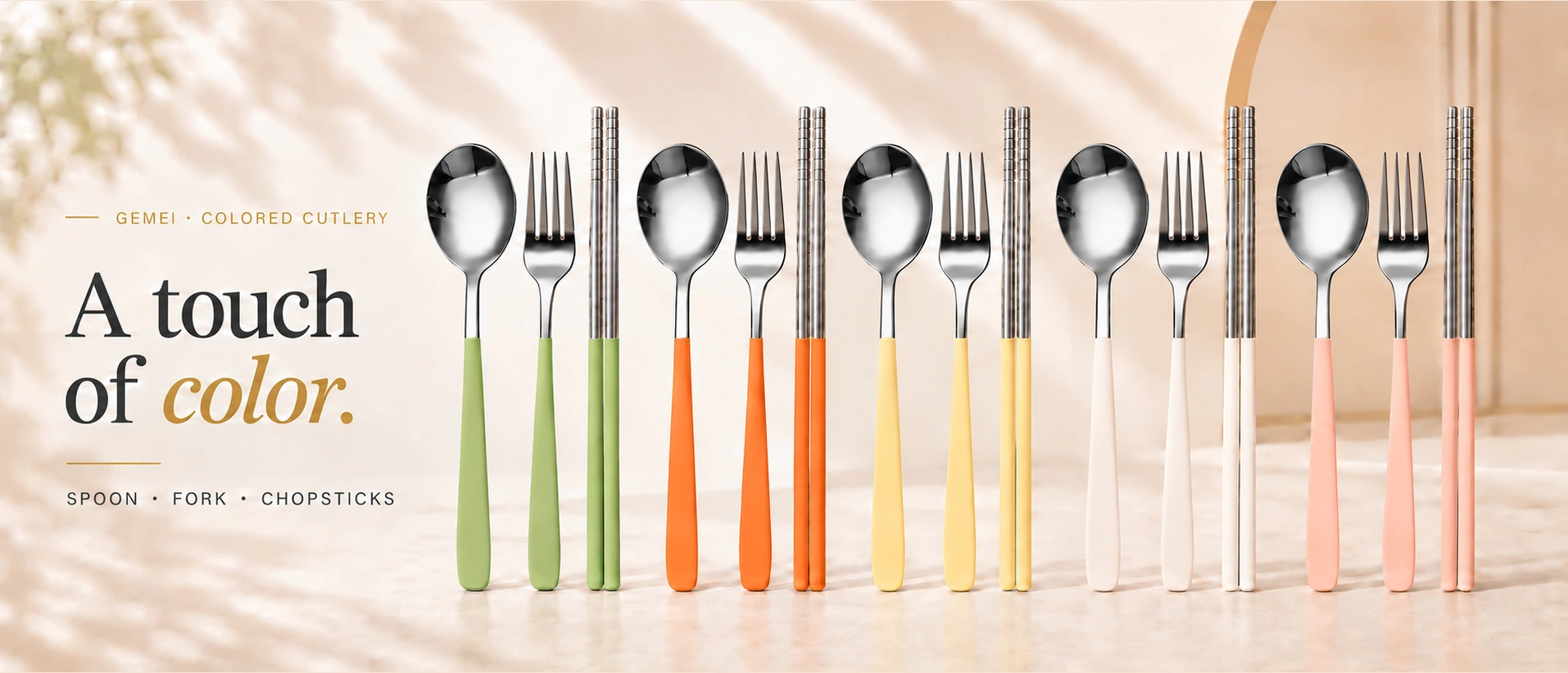 GEMEI colored spoons, forks and chopsticks — A touch of color