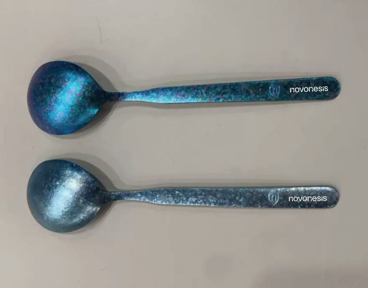 Customer-approved customized spoon samples on white background