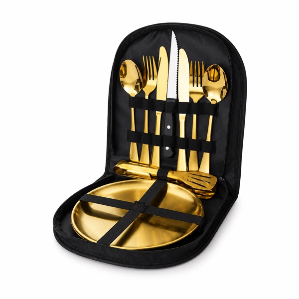 Travel Camping Cutlery Set packaging example