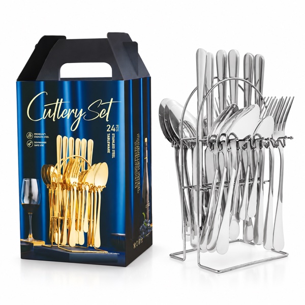 Cutlery Set with Rack packaging example